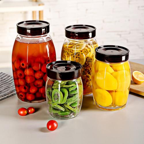 密封罐玻璃瓶储物辣椒家用带盖装蜂蜜食品高档咸菜厨房小号收纳罐